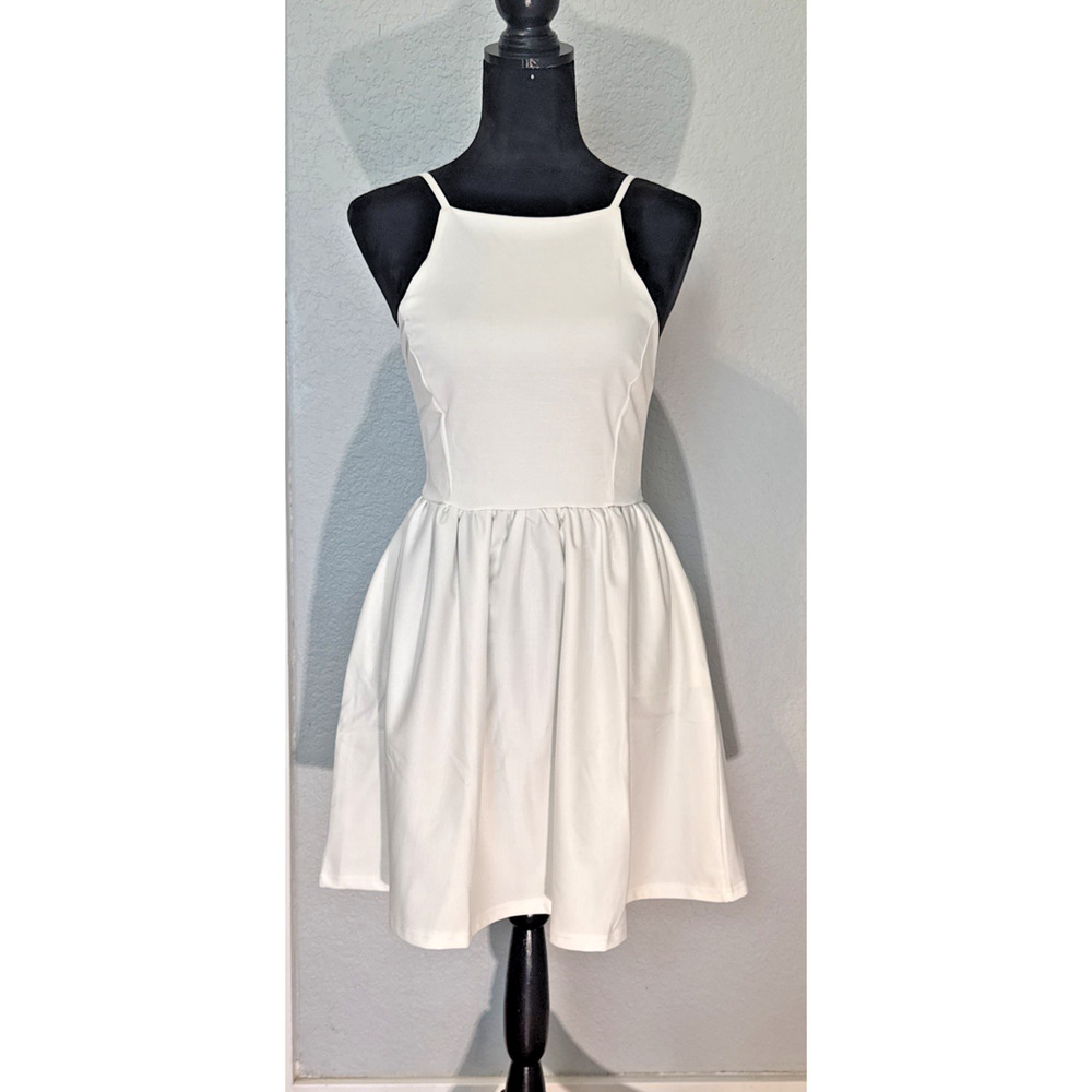 Spaghetti Strap Mini Dress Church Backless Size Regular Small